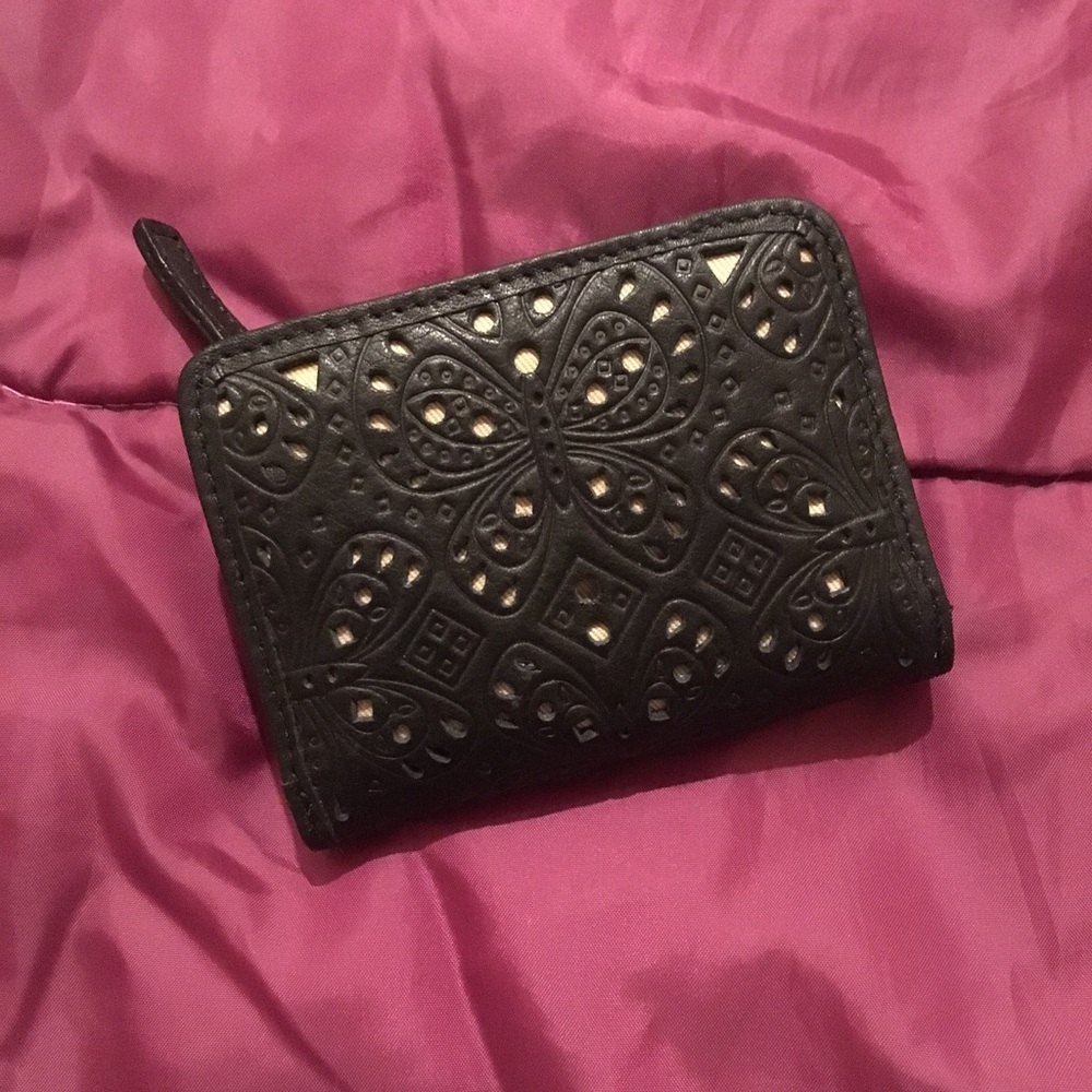 NWOT - Fossil leather mini wallet - black